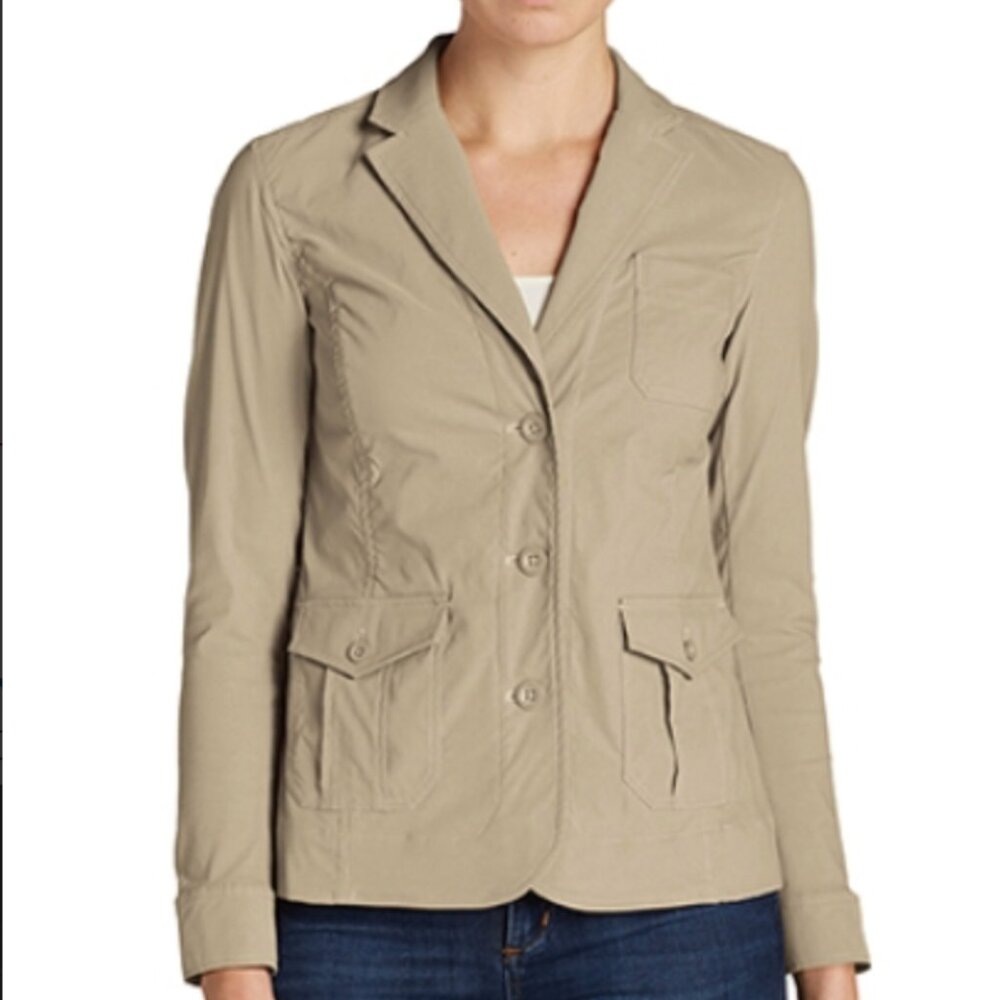 Eddie Bauer Travex Voyager Blazer NWT Women's 16 Extra Large XL Stone‎ Tan Beige